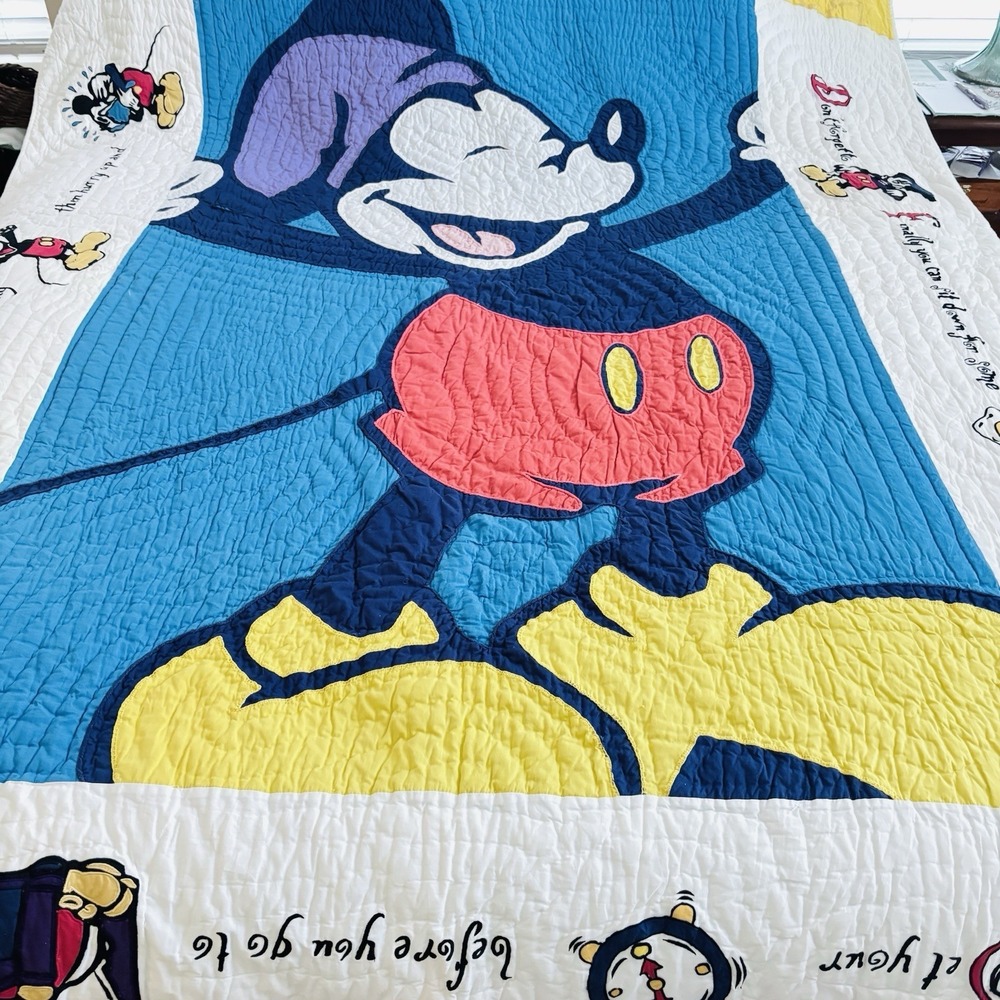 VTG Authentic Disney Quilt 100% Cotton 89X64" ** See Note* Collectible Nastalgia
